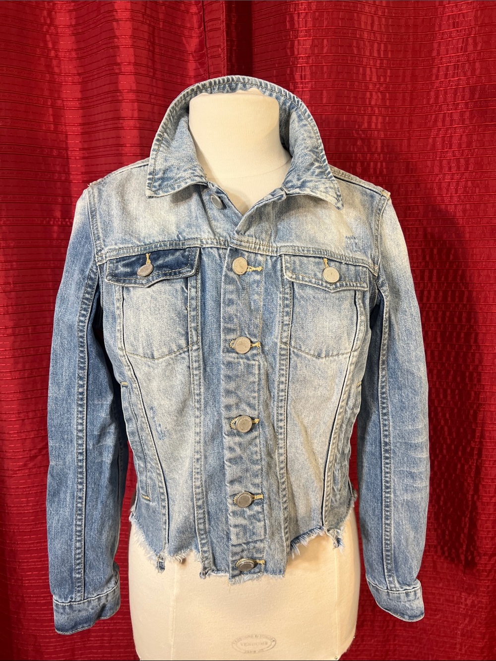 BlankNYC Light Blue Distressed Denim Jacket